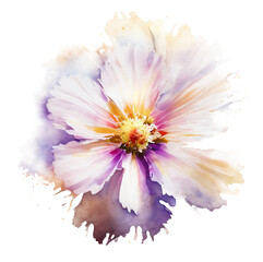 Poster - Watercolor flower. Isolated. Generative AI