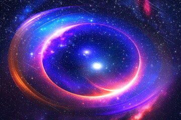 Wall Mural - blue starry sky nebula and stars flare light background generated ai