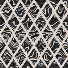 Vintage Mosaic Seamless Pattern With Wavy Lines