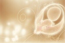  A Computer Generated Image Of A Mouse On A Beige Background With Bubbles And Swirls In The Background And A Light Pink And White Swirl In The Middle Of The Image Is A Pink And. Generative Ai