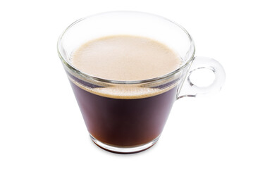 Wall Mural - Coffee drink espresso in a glass on a white isolated background