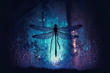 The Silhouette Of A Dragonfly Against The Generative AI
