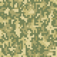 Wall Mural - Camouflage military pixel