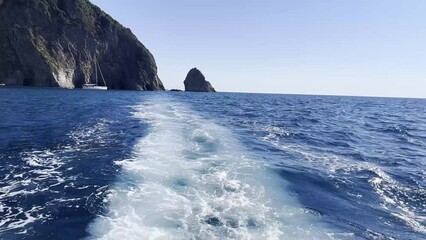 Wall Mural - The beautiful Mediterranean Sea with the rocks