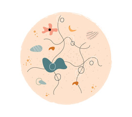 Wall Mural - figure abstract doodle. minimalistic creativity and art, aesthetics and elegance. poster or banner f