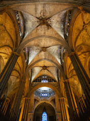 Wall Mural - Detail of interior of Barcelona Cathedral