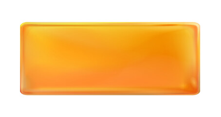 Wall Mural - Orange rectangular painted plate isolated. Label, template. Png.