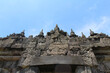 Intrigue carvings of Plaosan temple wall in Java. Taken in July 2022.