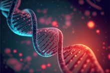 3d Rendered Genetic  Illustration Of Human Dna Under Microscope Created With Generative Ai Technology