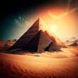 pyramids of giza, pyramids, egypt, sand, sun, sunrise 