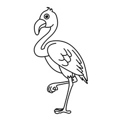 Wall Mural - Cute crane bird cartoon characters vector illustration. For kids coloring book.