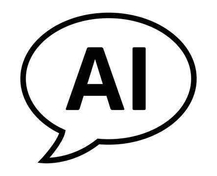 AI chat bubble chatbot line art vector icon for technology apps and websites