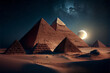 illustration of mysterious pyramids, ancient civilization, mystical landscape . AI