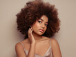 © Oleg Gekman - Beauty portrait of African American girl with afro hair. Beautiful black woman. Cosmetics, makeup and fashion