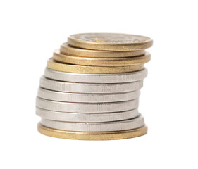 Coins isolated on white background.