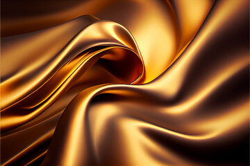 golden satin silk background. generative ai