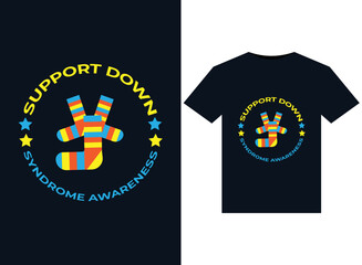 Wall Mural - Support Down Syndrome awareness illustrations for print-ready T-Shirts design