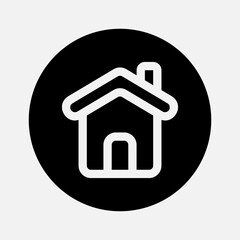 Wall Mural - Home icon in solid style about essentials, use for website mobile app presentation