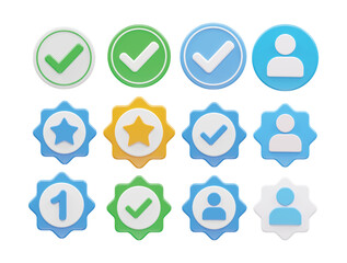 Verified vector icon 3d rendering illustration element