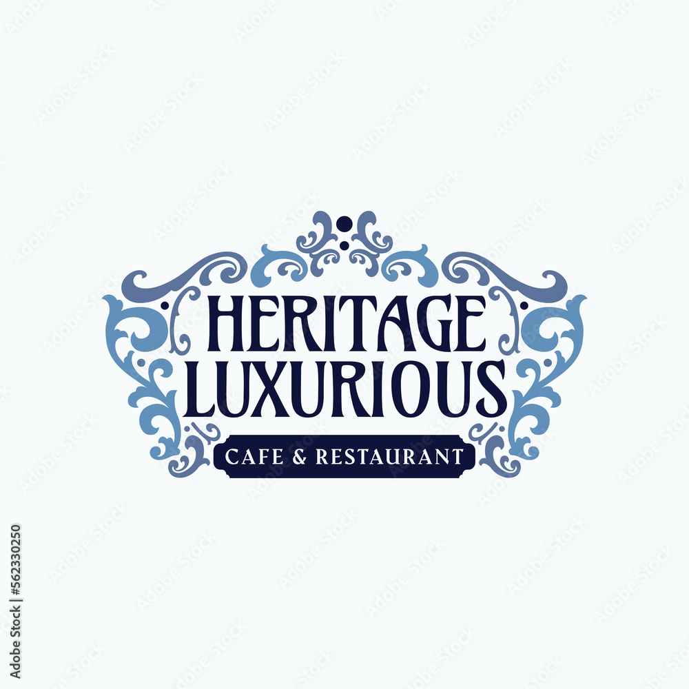 Flourish frame logo design template