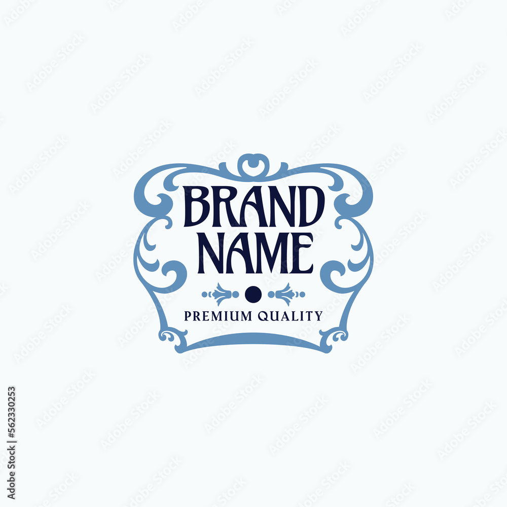 Flourish frame logo design template
