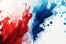 Colorful Wallpaper With Texture, Watercolor And Smoky Technique, Red, Blue