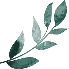 Fototapete - Watercolor leaf branch