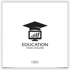 online education logo premium elegant template design vector eps 10