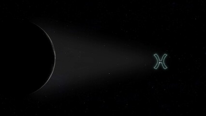 Wall Mural - new moon in pisces 3d rendering illustration