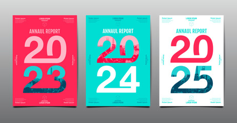 Wall Mural - Annual Report, template layout design 2023, 2024, 2025, typography