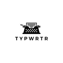 Retro Typewriter Logo Vector Icon Illustration