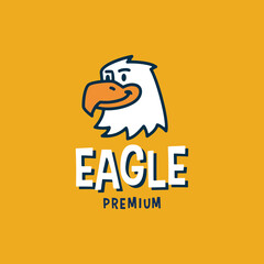 Sticker - Eagle head retro mascot cartoon vector logo icon illustration