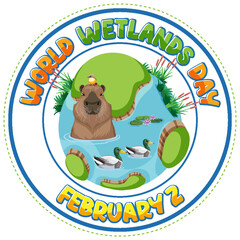 Wall Mural - World wetlands day on February icon