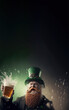 Leprechaun drinking beer, Saint Patrick's day celebration, lá fhéile pádraig sona duit, Generative AI