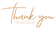 © Elsa - Thank you from the bottom of our hearts. thank you handwritten inscription. hand drawn lettering. Thank you calligraphy. Thank you card. Vector illustration.