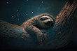 Cute sloth sleeping