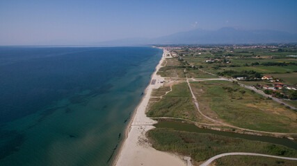 Wall Mural - Drone photo of Korinos beach