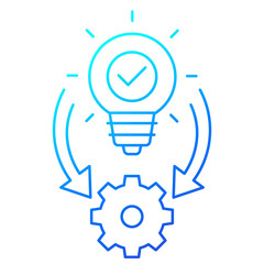 Poster - Implementation icon, ideas execution line design