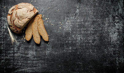 Poster - Pieces of bread with spikelet.