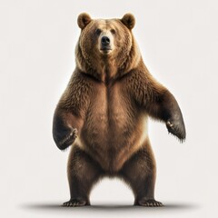 Wall Mural - Grizzly bear standing waving its arms, generative ai