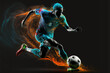Captivating and Dynamic Illustration of a Soccer Player Showcasing Their Skills in a High-energy Game Action (AI Generated)