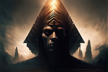 Wall Mural - 4K resolution or higher, pyramid priest. Generative AI Technology