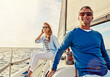 © Reese/peopleimages.com - Mature couple, people or sailing yacht bonding on ocean, sea or water in relax holiday, vacation or summer adventure. Smile, happy man or woman on luxury boat in retirement travel location or freedom