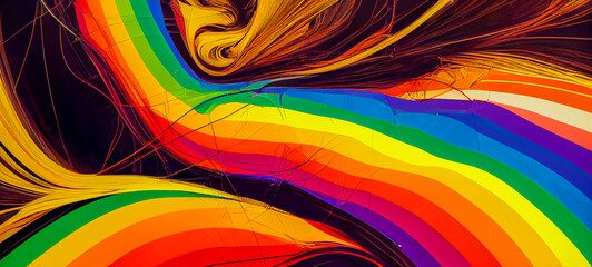 Wall Mural - abstract background with rainbow, generative ai illustration