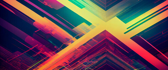 Wall Mural - abstract background with lines, generative ai illustration