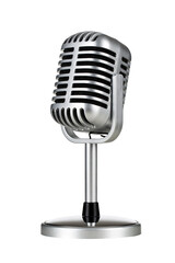 vintage silver microphone cut out, without background