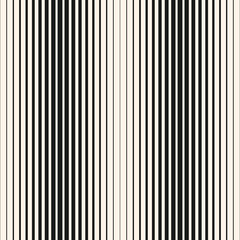Wall Mural - Halftone seamless pattern. Vector geometric half-tone background with straight vertical lines. Black and white striped texture. Gradient transition effect. Trendy graphic abstract monochrome design