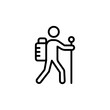 Hiker icon in vector. Logotype