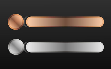 Wall Mural - elegant gold and silver gui lower third banner buttons for video screen title
