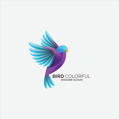 Wall Mural - bird colorful logo gradient abstract designs